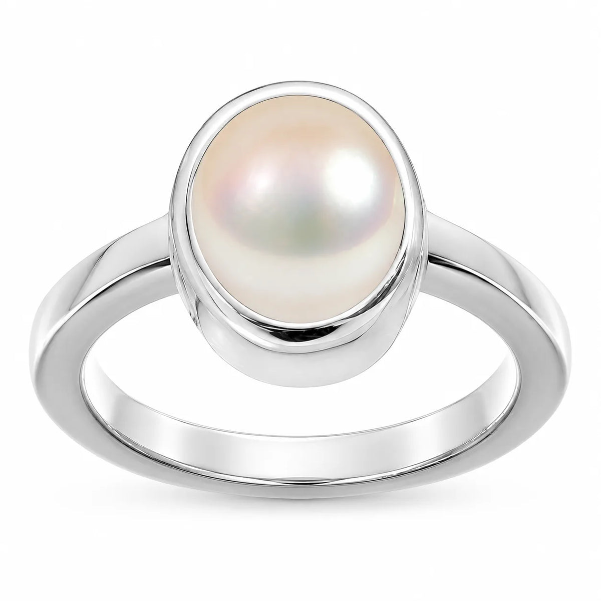 Pearl Moti 9.25cts Gemstone Made in Silver Adjustable Finger Ring
