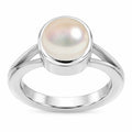 Pearl Moti Gemstone Ring in Silver