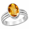 Citrine Sunehla Oval Triple-Band Gemstone Ring in Silver