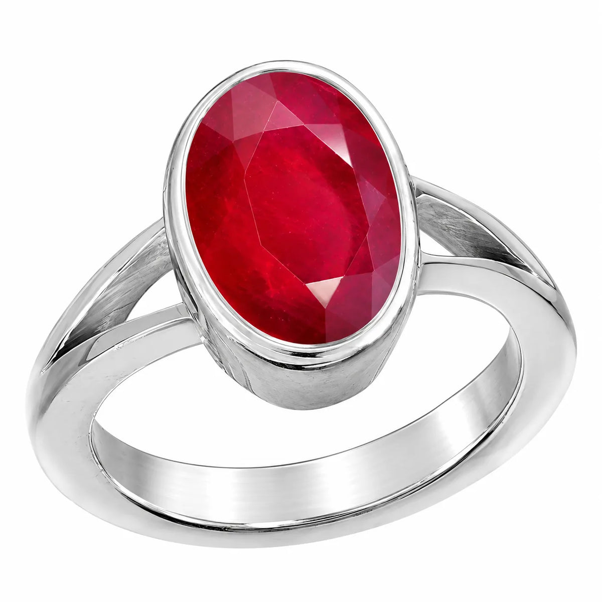 Ruby Manik Gemstone Ring in Silver