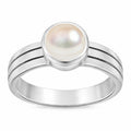 Pearl Moti Gemstone Ring in Silver
